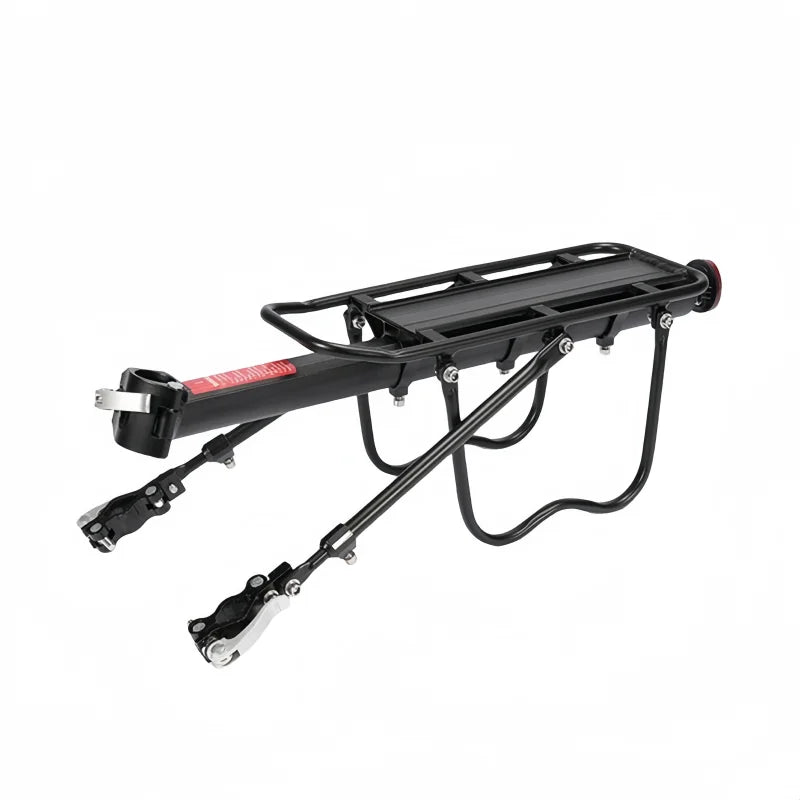 Mountain Bike Carrier With Reflective Plate Riding Equipment Quick Disassembly Aluminum Alloy Bicycle Rear Shelf Bicycle Parts Peaceful Pleasures Health and Wellness Black quick assembly