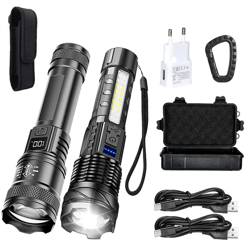 P50 LED Tactical Flashlight 2000LM | Zoom, Rechargeable USB-C