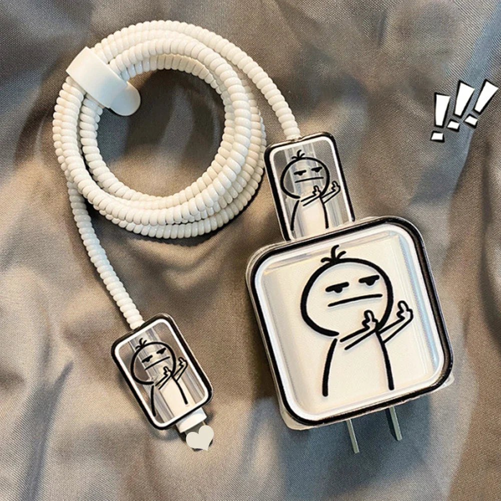 Emoji TPU Cable Protector for iPhone 15 14 13 Pro Max | PD Fast