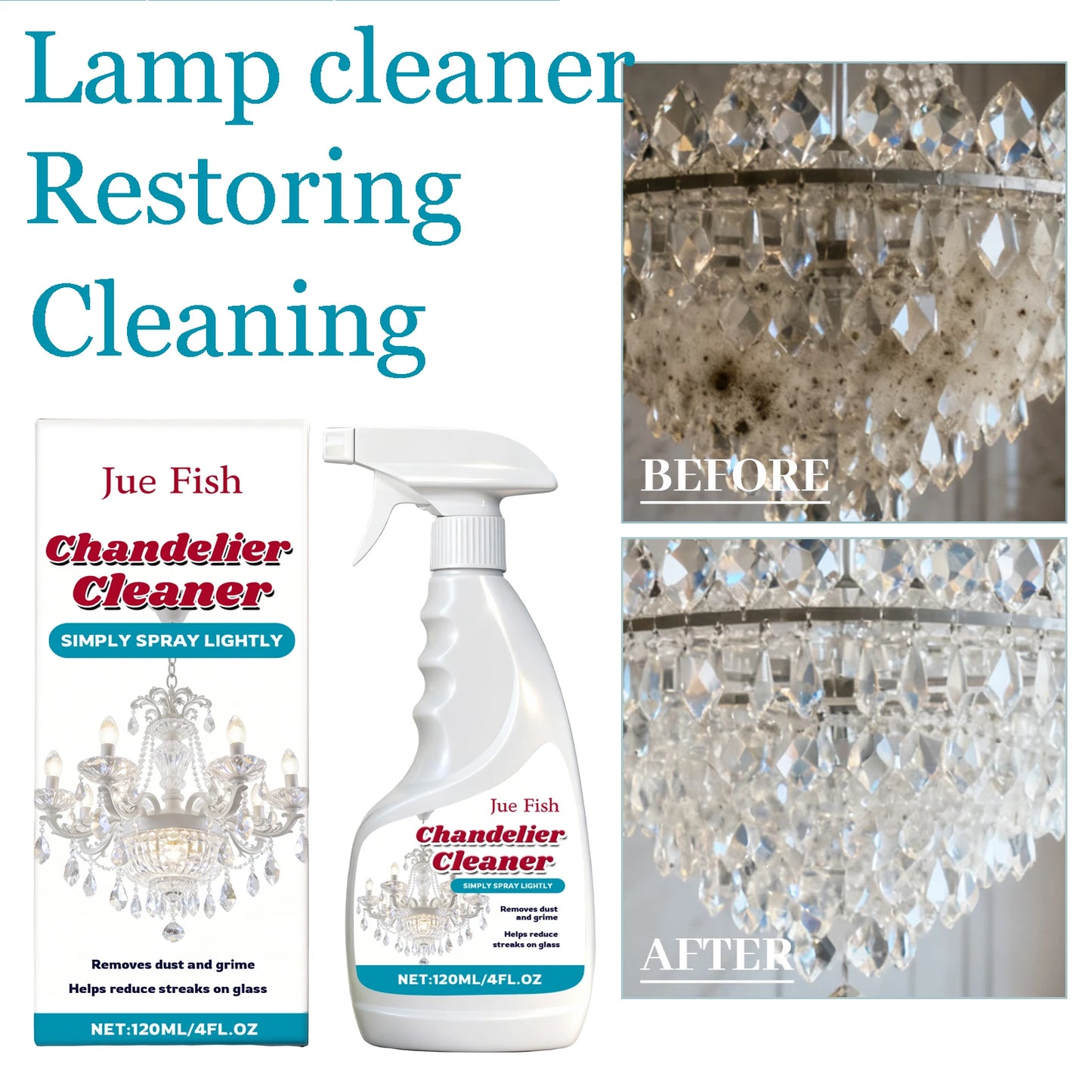 Chandelier Cleaner Spray 120ml – Degrease & Restore Glass Lamps