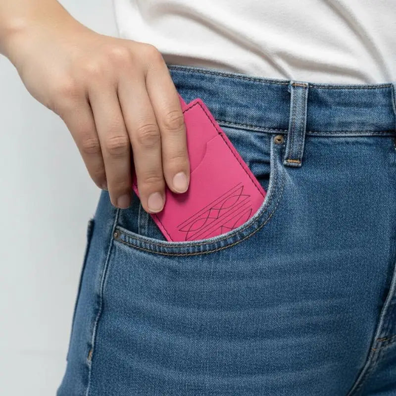 PU Leather ID Card Holder – Embossed Snap Closure Travel Tag