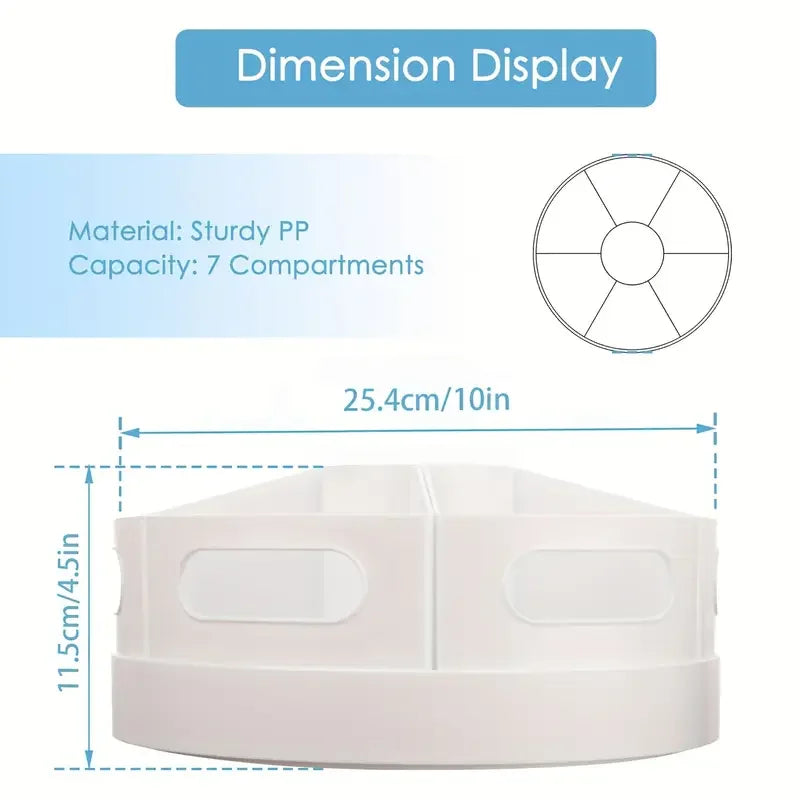 360 Rotating Desk Organizer 7 Removable Bins Multi- Pen Holder