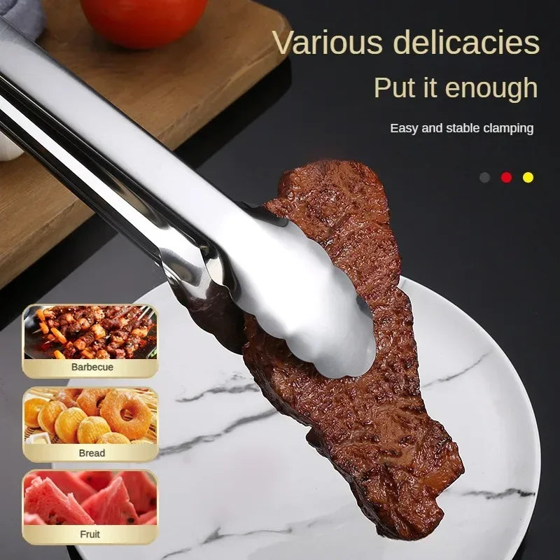 Silicone BBQ Tongs – Stainless Steel Kitchen Grill Tongs