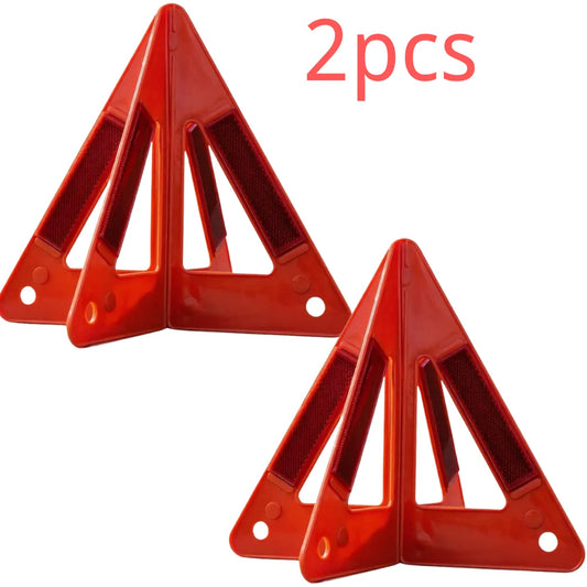 1/2pcs Reflective Triangle Warning Sign Car Emergency Breakdown Warning Triangle Car Tripod Foldable Stop Sign Emergency Tool Peaceful Pleasures Health and Wellness 2pcs