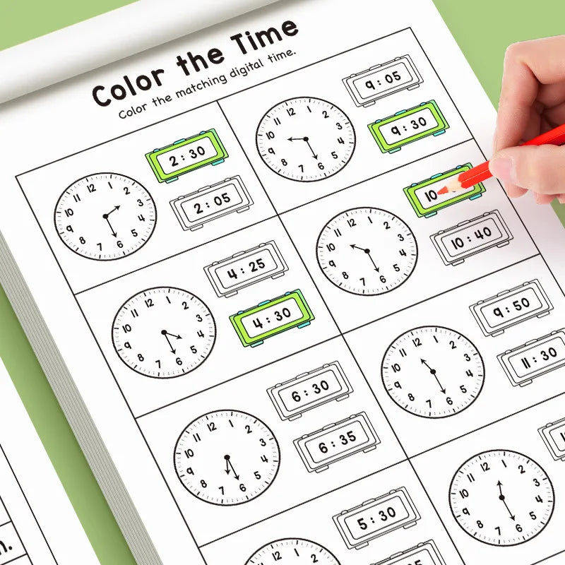 32 Page Telling Time Exercise Cognition Book Interactive Game About