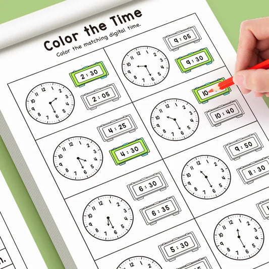 32 Page Telling Time Exercise Cognition Book Interactive Game About Peaceful Pleasures Health and Wellness