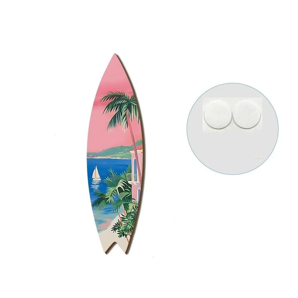 Handcrafted Wooden Surfboard Wall Hanging | Coastal Beach Decor