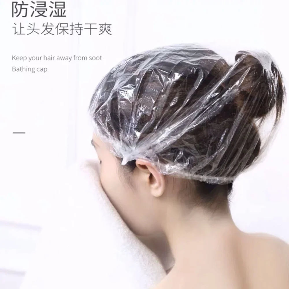 Disposable Caps Bag Transparent Shower Cap Pouch Cosmetic Mesh Cap Water Proof Organizer Hair Bonnet Organizers Home Tent Belt Peaceful Pleasures Health and Wellness
