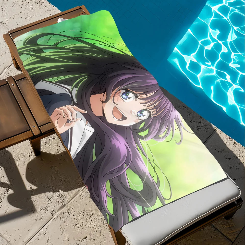 Kawaii Anime Quick-Dry Beach Towel | Soft Microfiber Pool Towel Quick-Dry Beach Towel Peaceful Pleasures Health and Wellness z5 STJ90x180CM