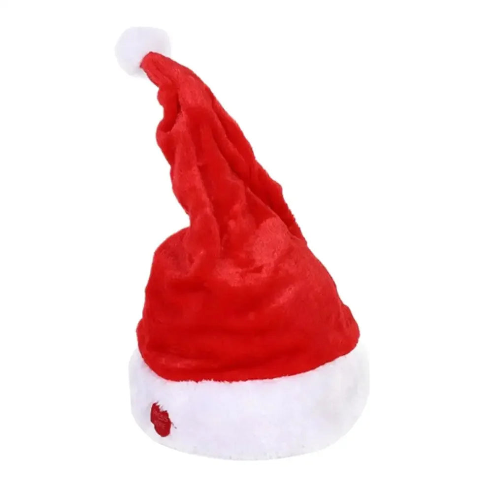 Singing and Dancing Christmas Hat Electric Santa Hat Music Christmas Hat Christmas Party Supplies Gifts (NO Battery) Peaceful Pleasures Health and Wellness 1pcs 24x30cm