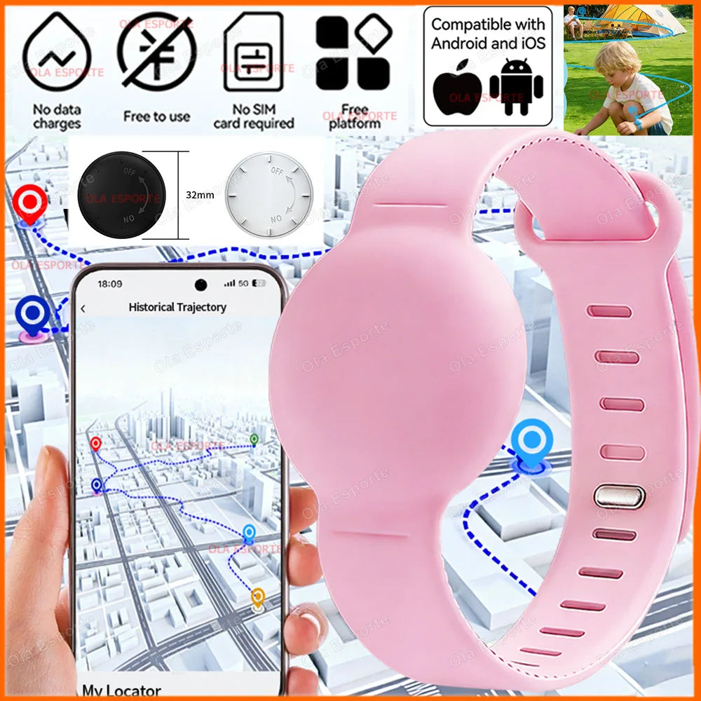Smart Tracker Bracelet for Kids, Soft Silicone Waterproof Wristband, Lightweight GPS Tracker Watch Band Tracking Wristband New Peaceful Pleasures Health and Wellness Pink