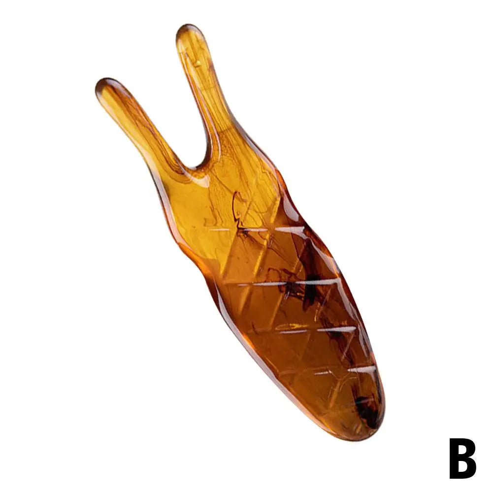 Eelhoe Y-Shape Resin Gua Sha Face Lifting Massager – Facial Scraping Tool for Nose, Face & Body Massage Peaceful Pleasures Health and Wellness amber