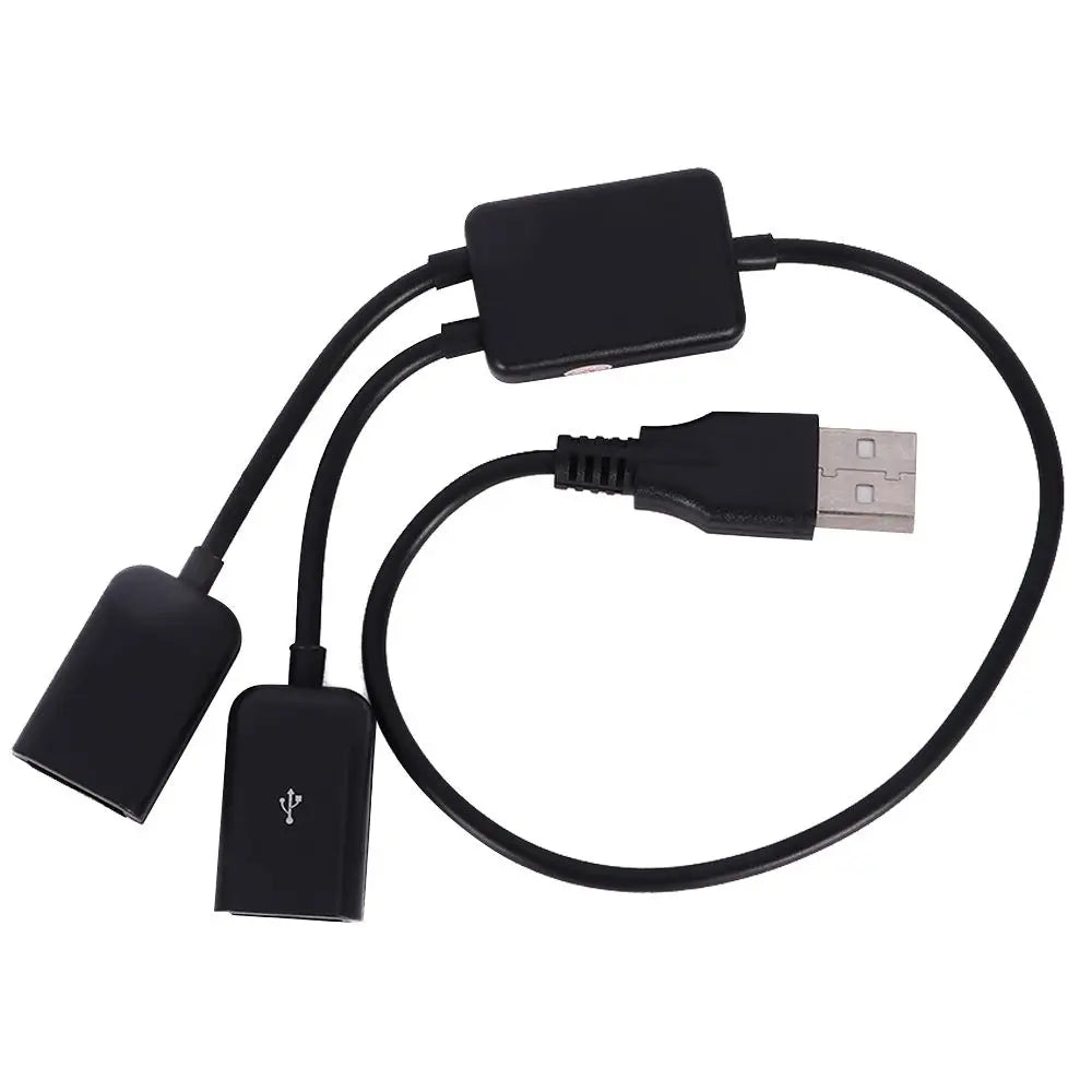 2-in-1 USB Male to Female OTG Adapter Hub Splitter USB 2.0