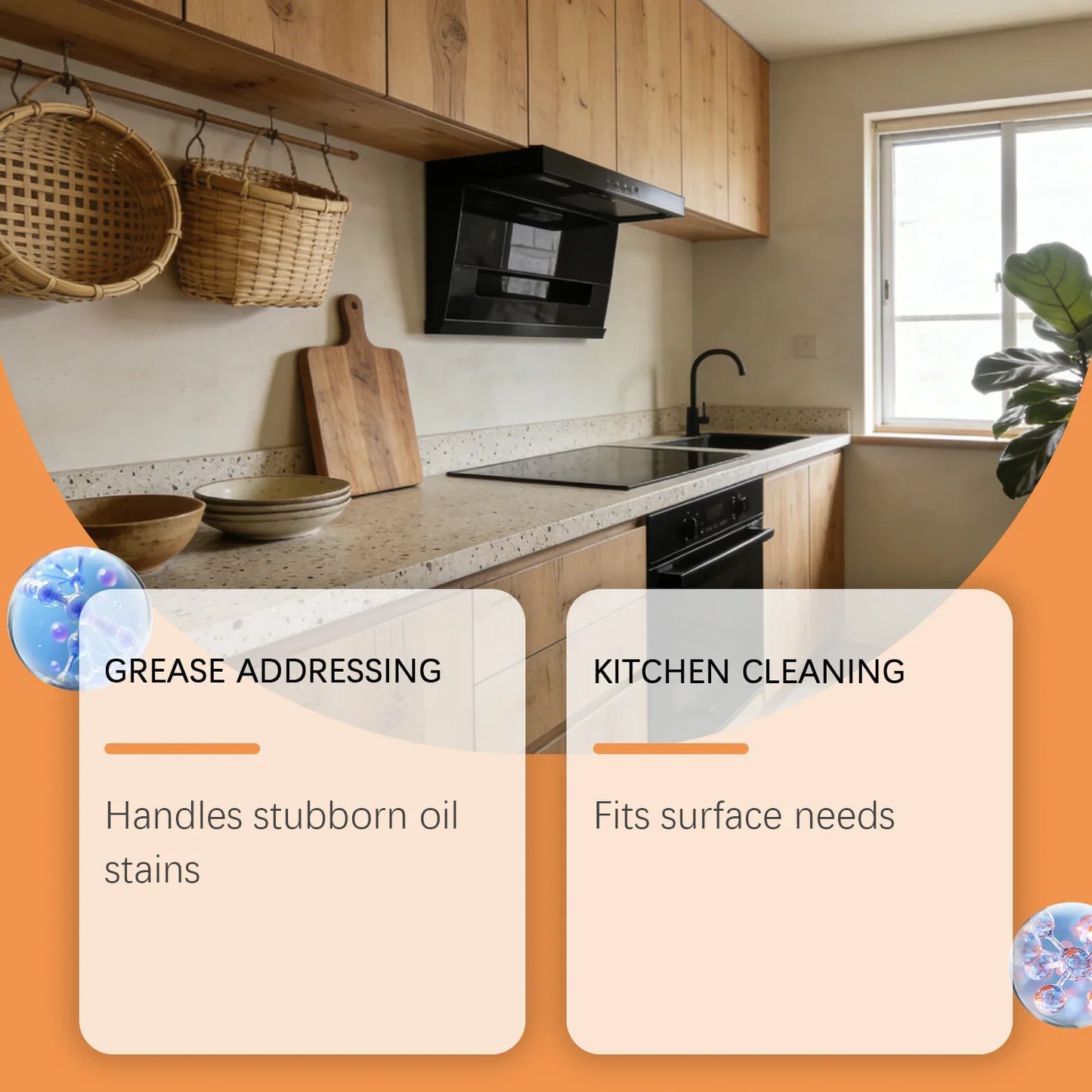 Kitchen Grease Foam Cleaner | Stove & Range Hood Degreaser