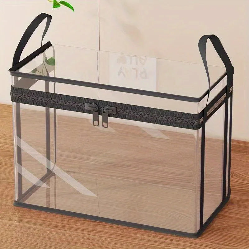 2-Pack Large Transparent Storage Boxes, Foldable and Space-Saving with Flip Lids, Large Rectangular Organizer Boxes with Front Lids and Covers, Space-Saving Design Suitable for Books, Clothes, Office, Home, Travel, Durable Pl Peaceful Pleasures Health and Wellness