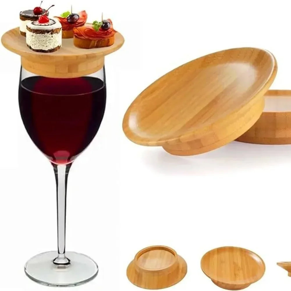 Reusable Bamboo Cup Lid for Red Wine and Food Platters Packaging with Splash-proof Function Bamboo Cup Lid Coasters 10.16*7cm Peaceful Pleasures Health and Wellness