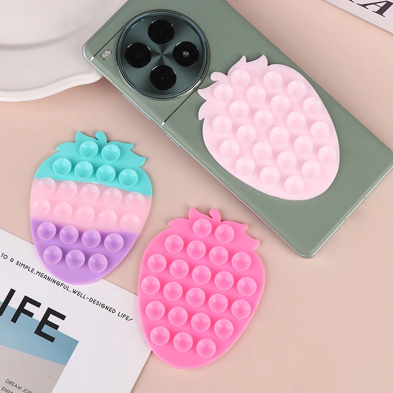 Strawberry Suction Cup Phone Holder – Car & Desk Stand