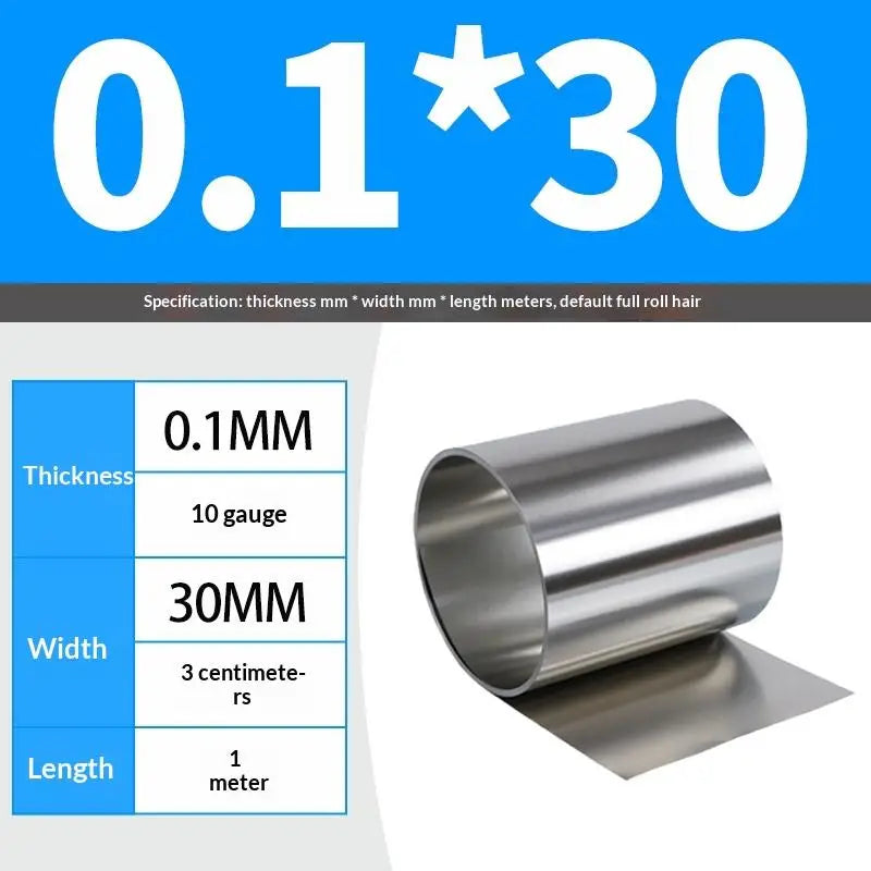 304 Stainless Steel Strip Sheet Foil 1M | 0.03–0.5mm Thick