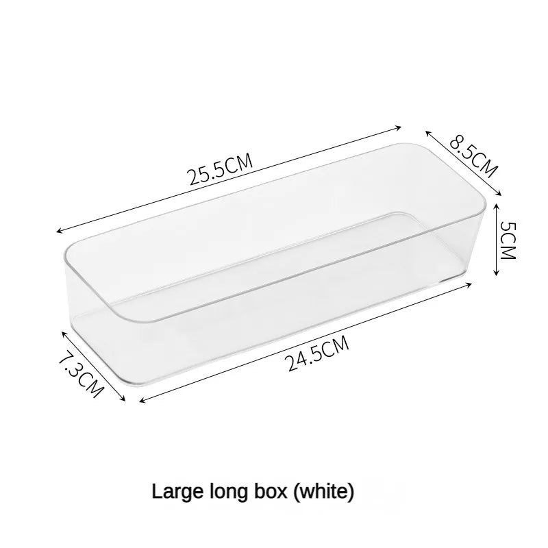 Clear Plastic Desk Drawer Organizer & Makeup Storage Box