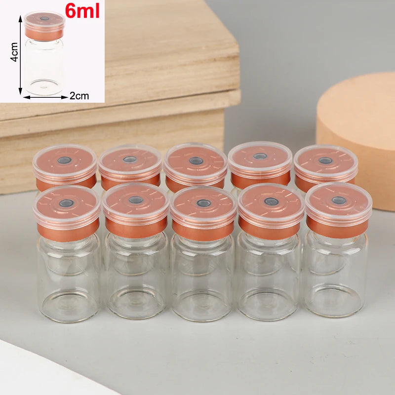 10-Pack Glass Vials Flip-Off Caps & Rubber Stoppers | 3–10ml