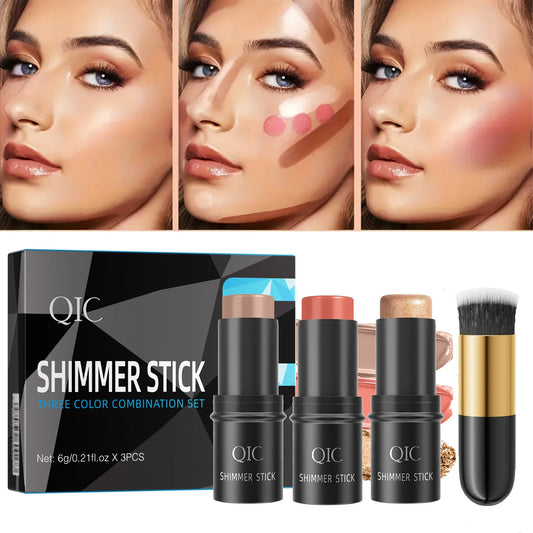 QIC 3-Piece Cream Contour Set – Contour, Highlight & Blush Cream Contour Set Oasis Select