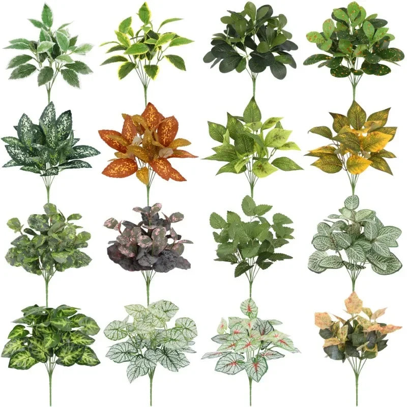 Artificial Silk Taro & Dieffenbachia Leaf Plant – Home Decor