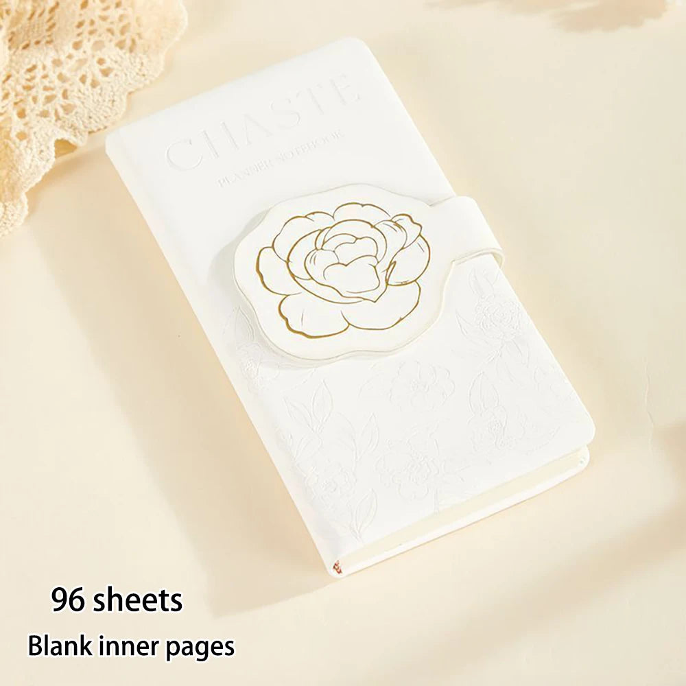 Flower Magnetic Suction Buckle Handle Ledger Blank Inner Pages Small