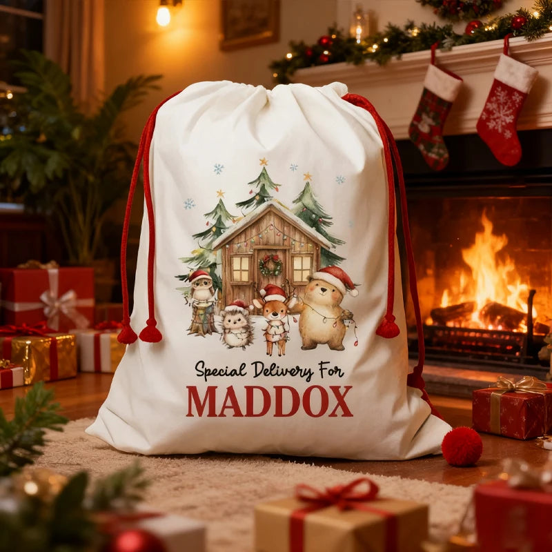 Personalized Large Christmas Santa Sack Gift Bag for Kids Personalized Gift Bag Peaceful Pleasures Health and Wellness