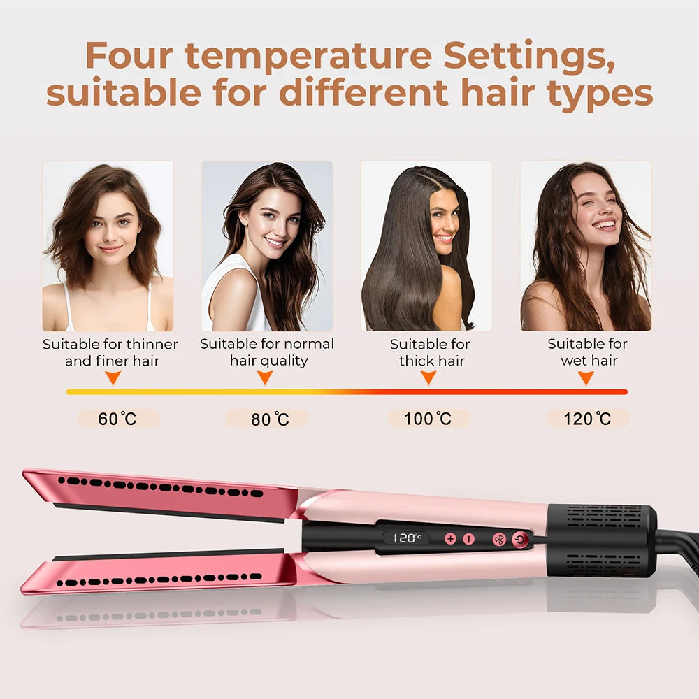 Professional 2 IN 1 Airflow Hair Straightener Hair Dryer Wet & Dry Air Styling Flat Iron Negative Ion Iron Hair Straightener Peaceful Pleasures Health and Wellness