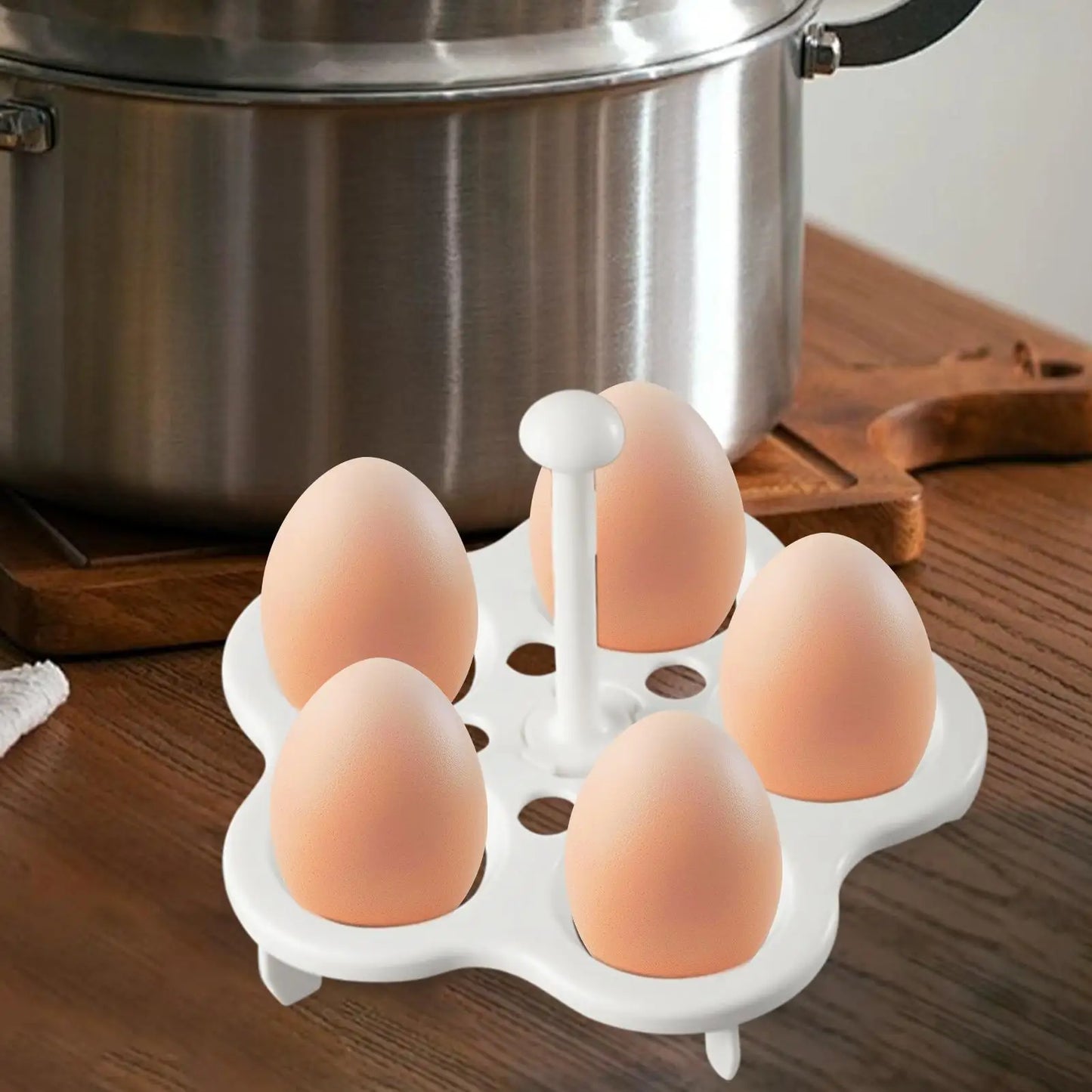 Egg Boiler Holder & Steamer Rack – 4 or 5 Egg Slots