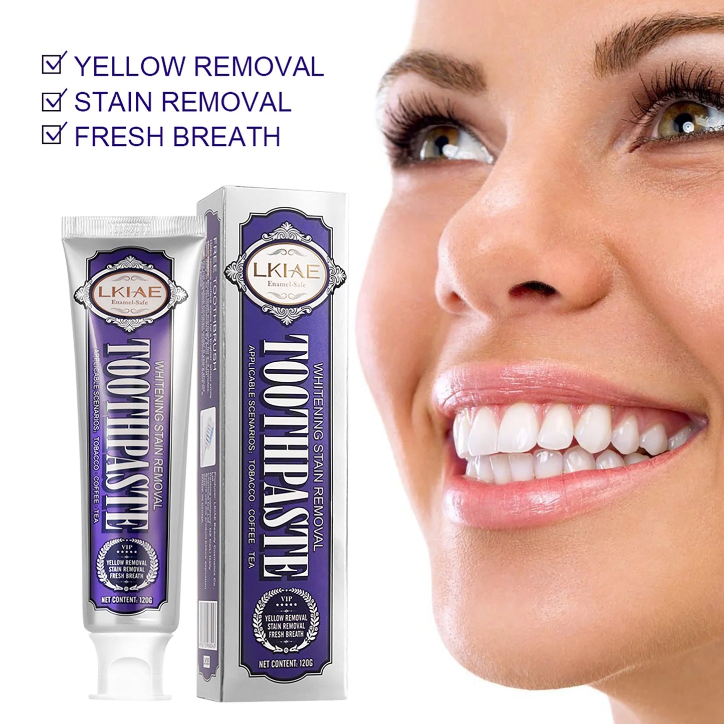 LKIAE Whitening Toothpaste | Stain Removal & Fresh Breath Mint