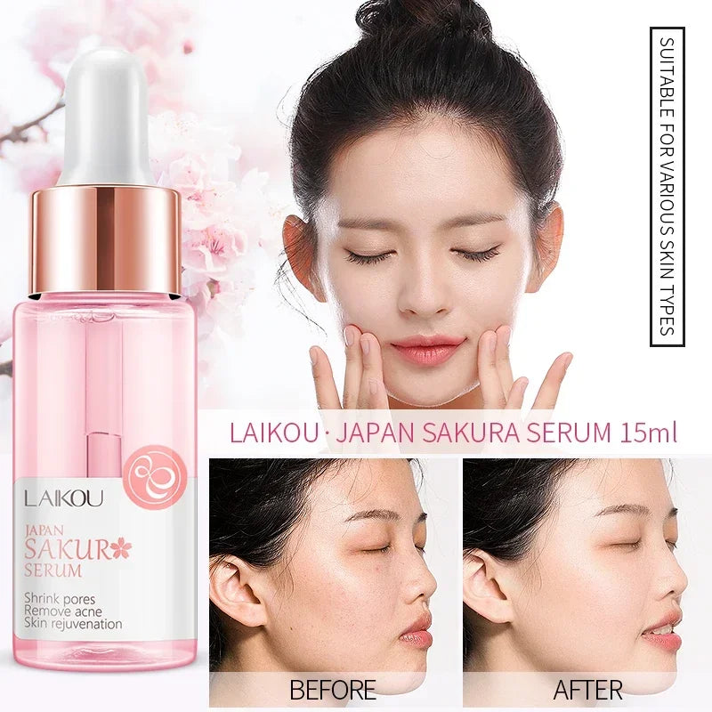 LAIKOU Sakura Face Serum Wrinkle Essence Brightening Essence Shrink Pores Moisturizing Skin Care 17ml or 30ml Peaceful Pleasures Health and Wellness 17ml