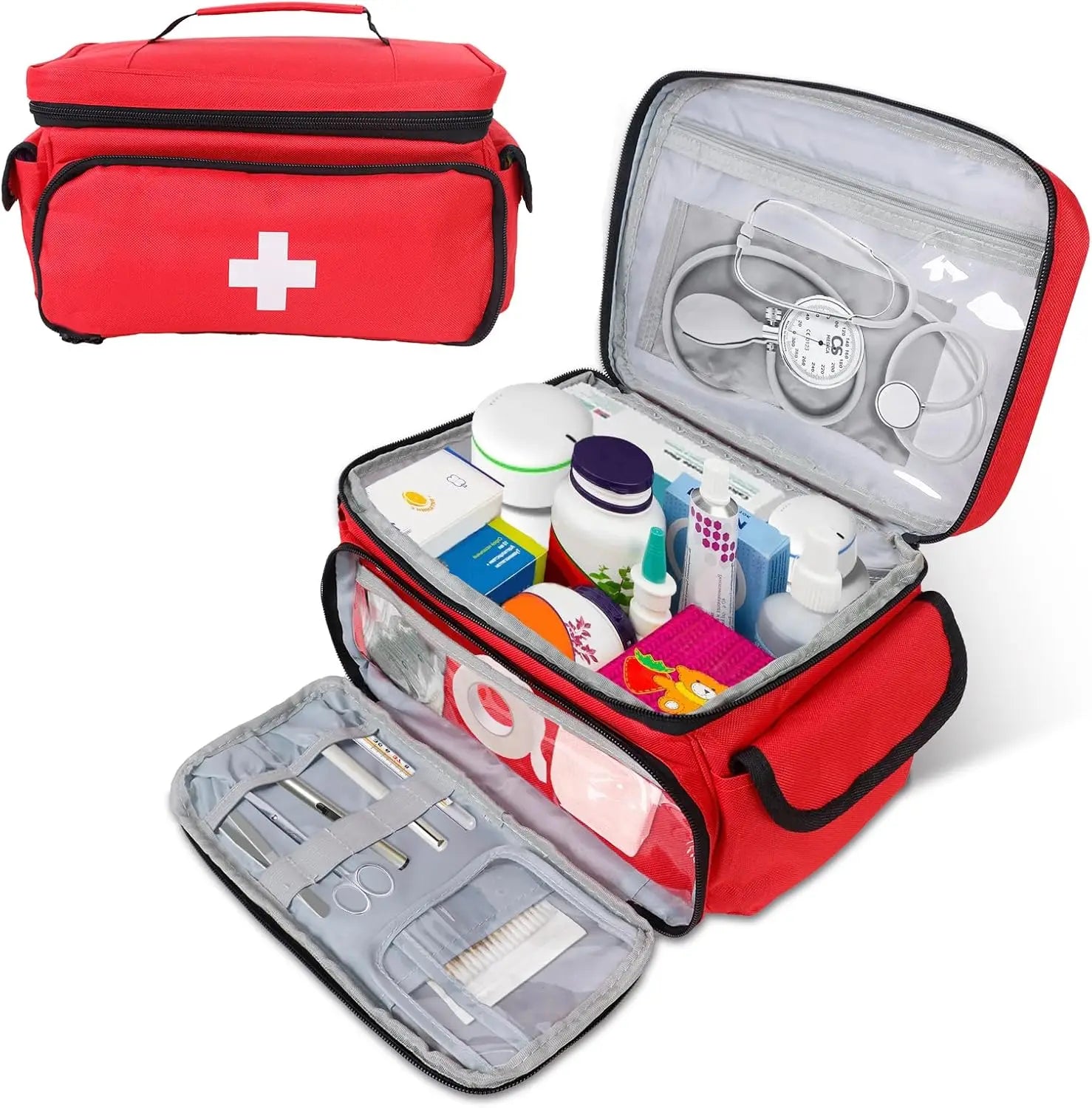 Mini Portable Medicine Bag Travel First Aid Kit Medicine Bag Storage Bag Survival Kit Medicine Box Outdoor Emergency Camping Peaceful Pleasures Health and Wellness