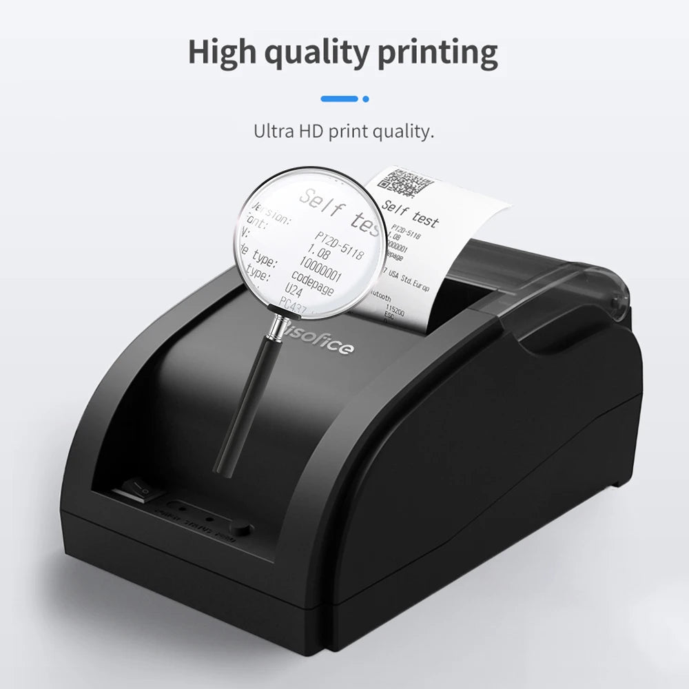 Arealer 58mm Wireless Thermal Receipt Printer USB Bluetooth