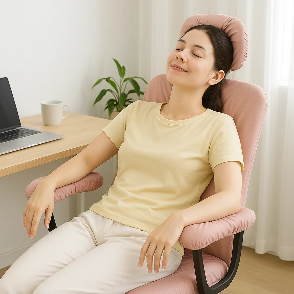 New Elastic Office Chair Cover Solid Color Washable Gaming Chair Cover Headrest Cover Computer Swivel Chair Cover Peaceful Pleasures Health and Wellness