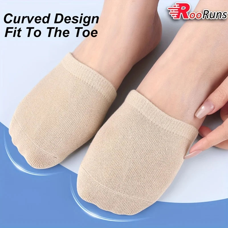 RooRuns 1 Pair Gel Forefoot Socks Woman Toe Cushion & Half-Palm Support, Comfort Breathable Half Foot Socks for Running, Walking Peaceful Pleasures Health and Wellness