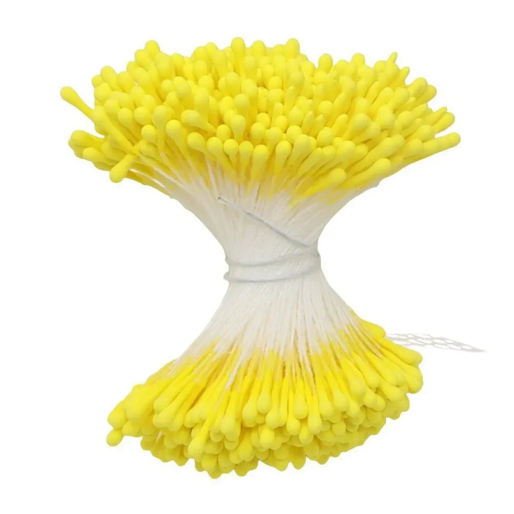 400pcs 2mm Moulti Options Artificial Flower stamen Mini Pearl Floral pistil For Wedding Party Home Decoration DIY Accessories Peaceful Pleasures Health and Wellness YELLOW