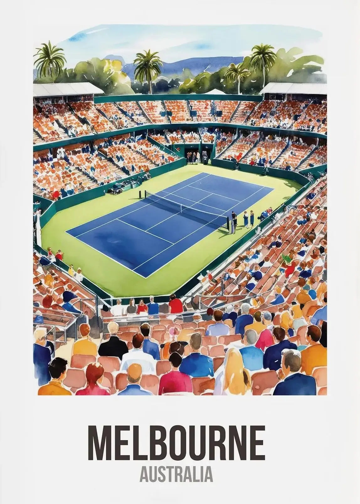 Grand Slam Tennis Canvas Wall Art | Unframed Poster Print