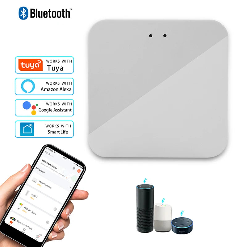 Tuya Multimode Gateway ZigBee WiFi Bluetooth Hub Wireless Smart Home Remote Controller Bridge Voice Control Alexa Google Home Peaceful Pleasures Health and Wellness bluetooth gateway
