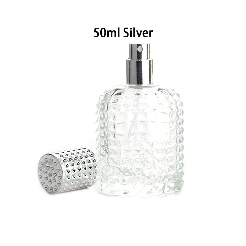 30/50ML Travel Perfume Atomizer 1/3Pcs Pineapple Shape Dispenser Refillable Transparent Spray Bottles Portable Travel Bottles Peaceful Pleasures Health and Wellness Glass 109-Silver-50ml