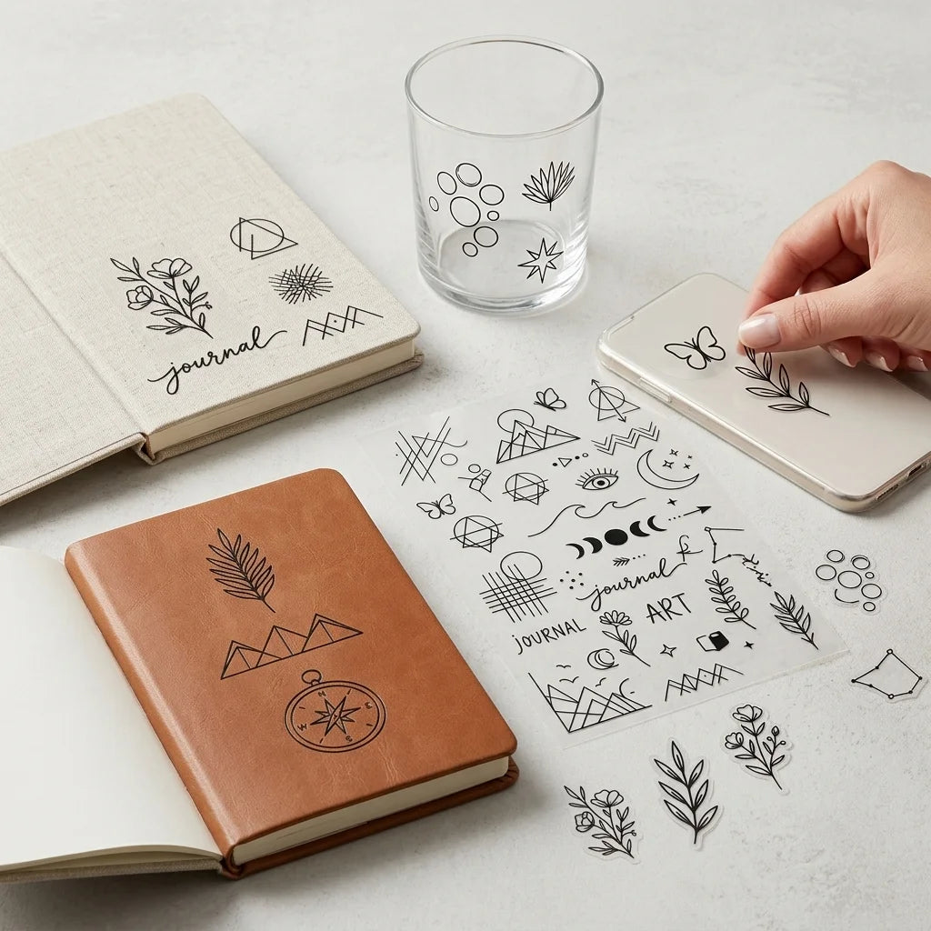 Minimalist Boho UV DTF Transfer Stickers | DIY Craft Decals