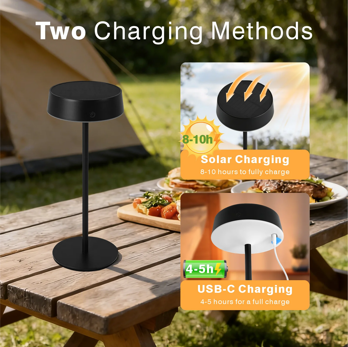 3 Color Temperature Desk Lamp Solar Light Table Lamp For Bedroom Camping Two Charging Way Waterproof Night Lights For Home Peaceful Pleasures Health and Wellness