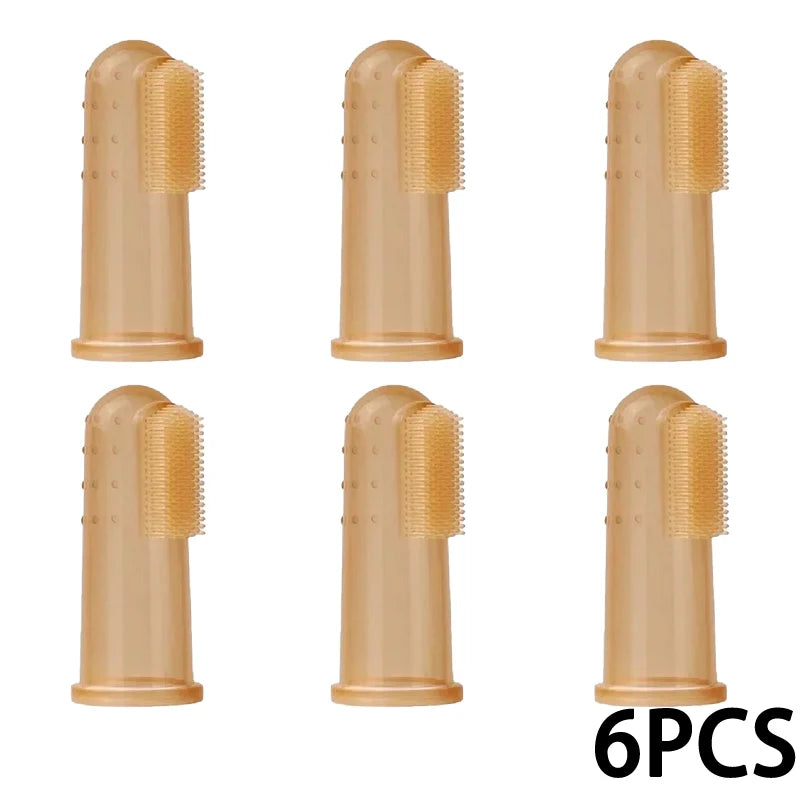 3/6pcs Pet Silicone Finger Cots Toothbrush Cats Dogs Brushing Dog Accessories Teeth Oral Cleaning Products in Addition Perros Peaceful Pleasures Health and Wellness 6PCS