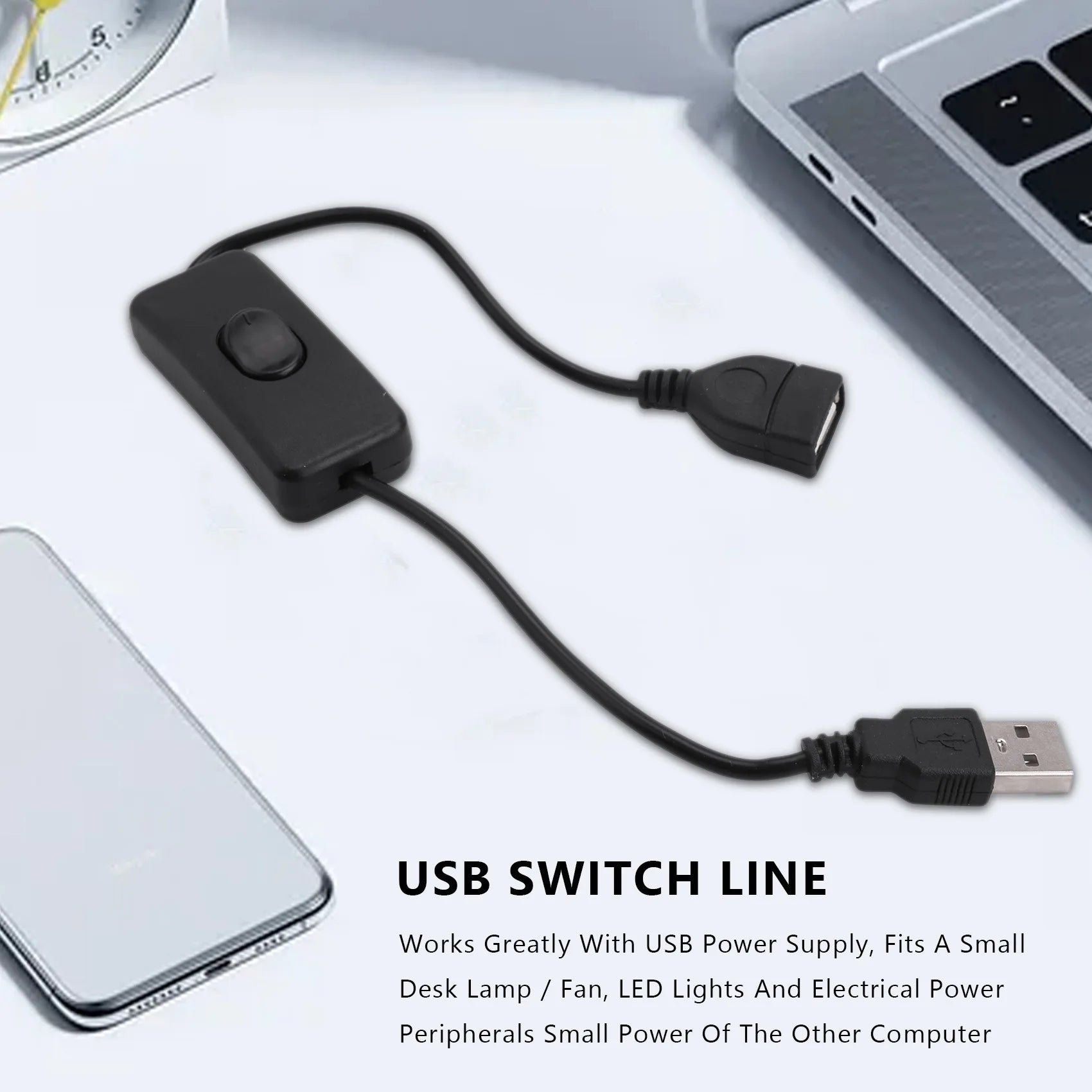 Y51A-USB A Male To Female Extension Cable With Switch On / Off Peaceful Pleasures Health and Wellness
