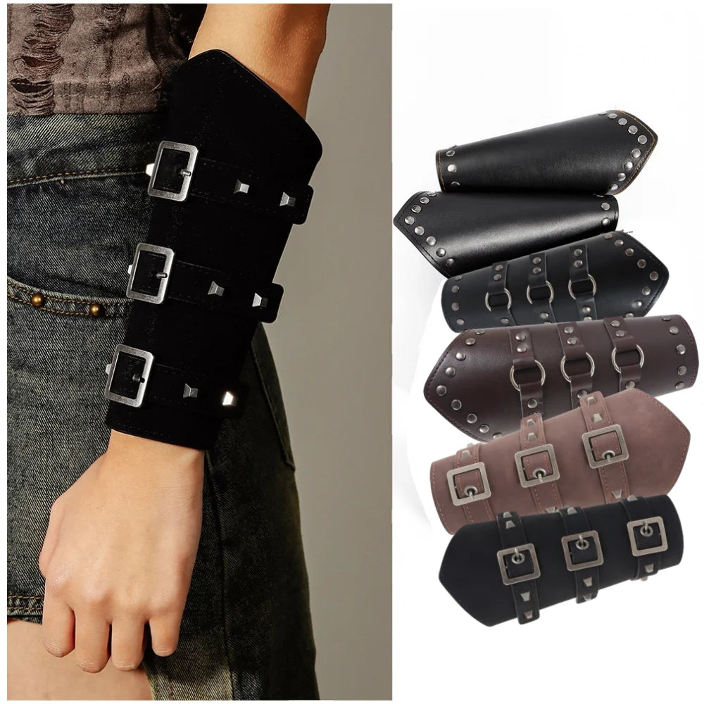Medieval Men Cosplay Arm Warmers Lace-up Vintage Pirate Knight