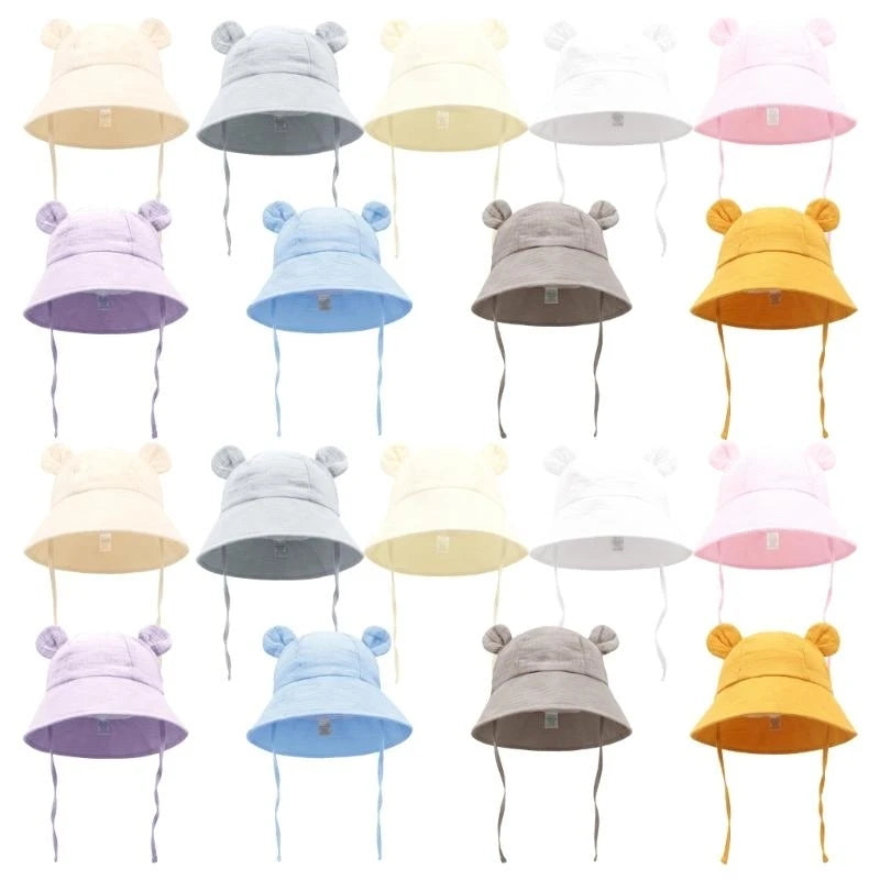 Baby Wide Brim Sun Hat | Soft Cotton Bucket Hat 0–3 Years