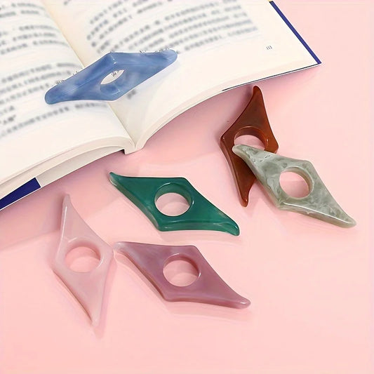 Creative Flexible Resin Book Stand Holder Reading Aid Page Thick Peaceful Pleasures Health and Wellness
