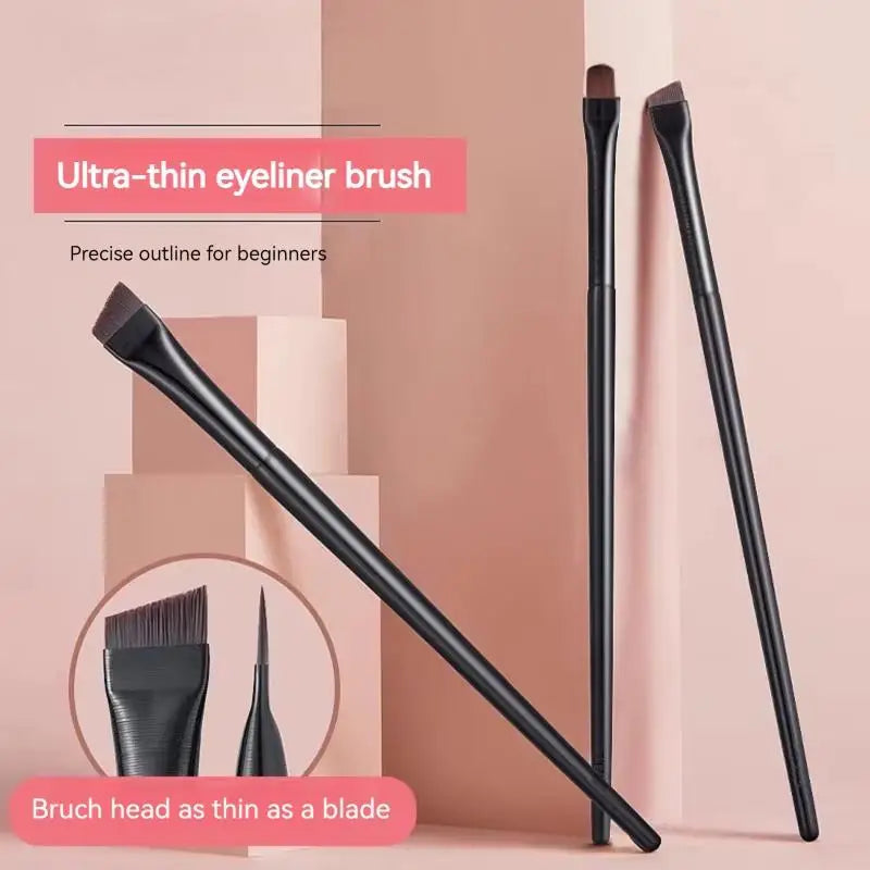 3-Piece Soft Eyeliner, Eyebrow & Contour Makeup Brush Set