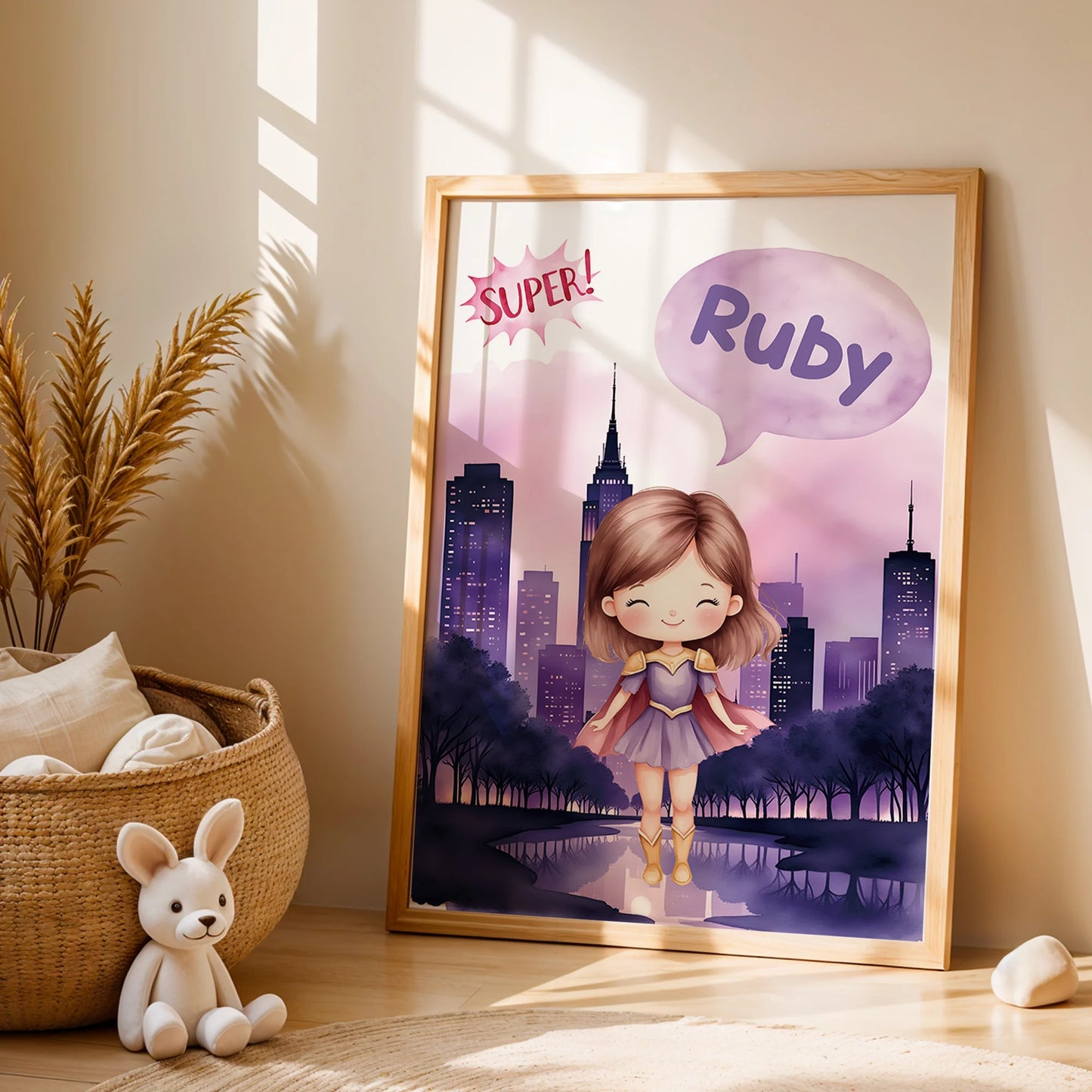 Personalized Superhero Name Canvas Wall Art | Kids Room Decor