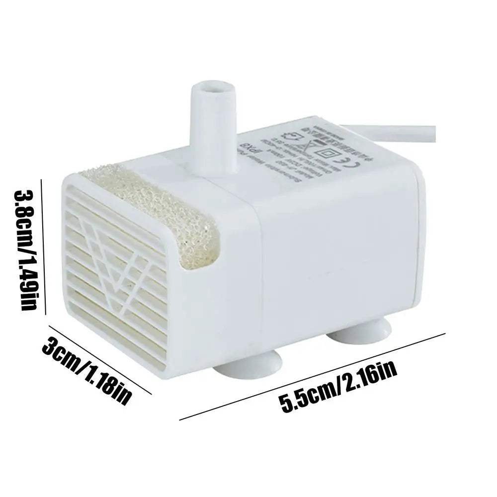 Ultra Quiet Cat Fountain Pump – USB Submersible Pet Water Pump
